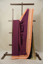 Two Tone Purple Cotton Ilkal Saree  - SRTPCIS661