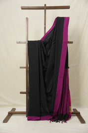 Black Bengal Cotton Saree - SRBBCS150