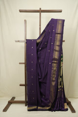 Purple Cotton Paithani Saree - SRPCPS783