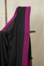 Black Bengal Cotton Saree - SRBBCS150