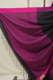 Black Bengal Cotton Saree - SRBBCS150