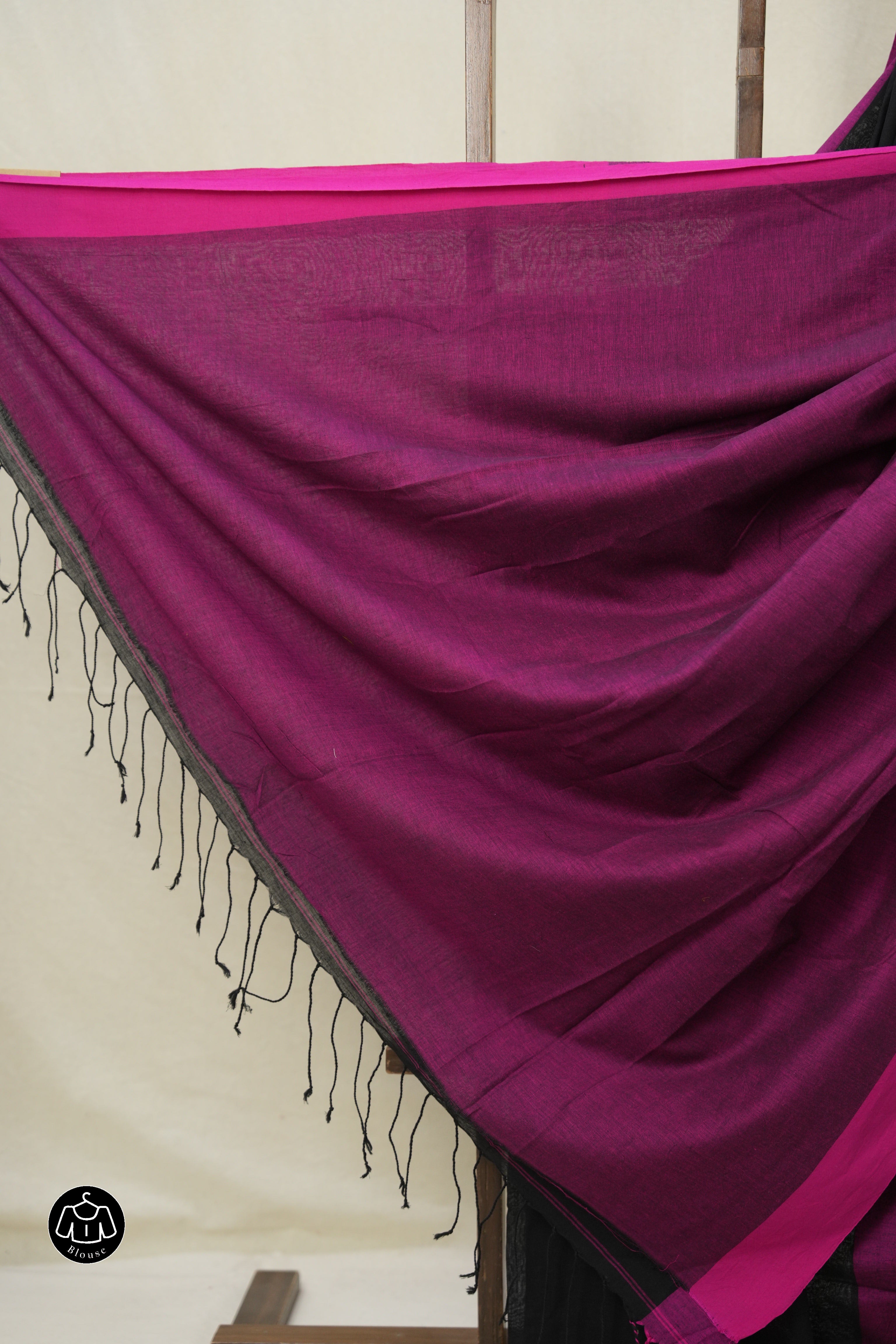 Black Bengal Cotton Saree - SRBBCS150