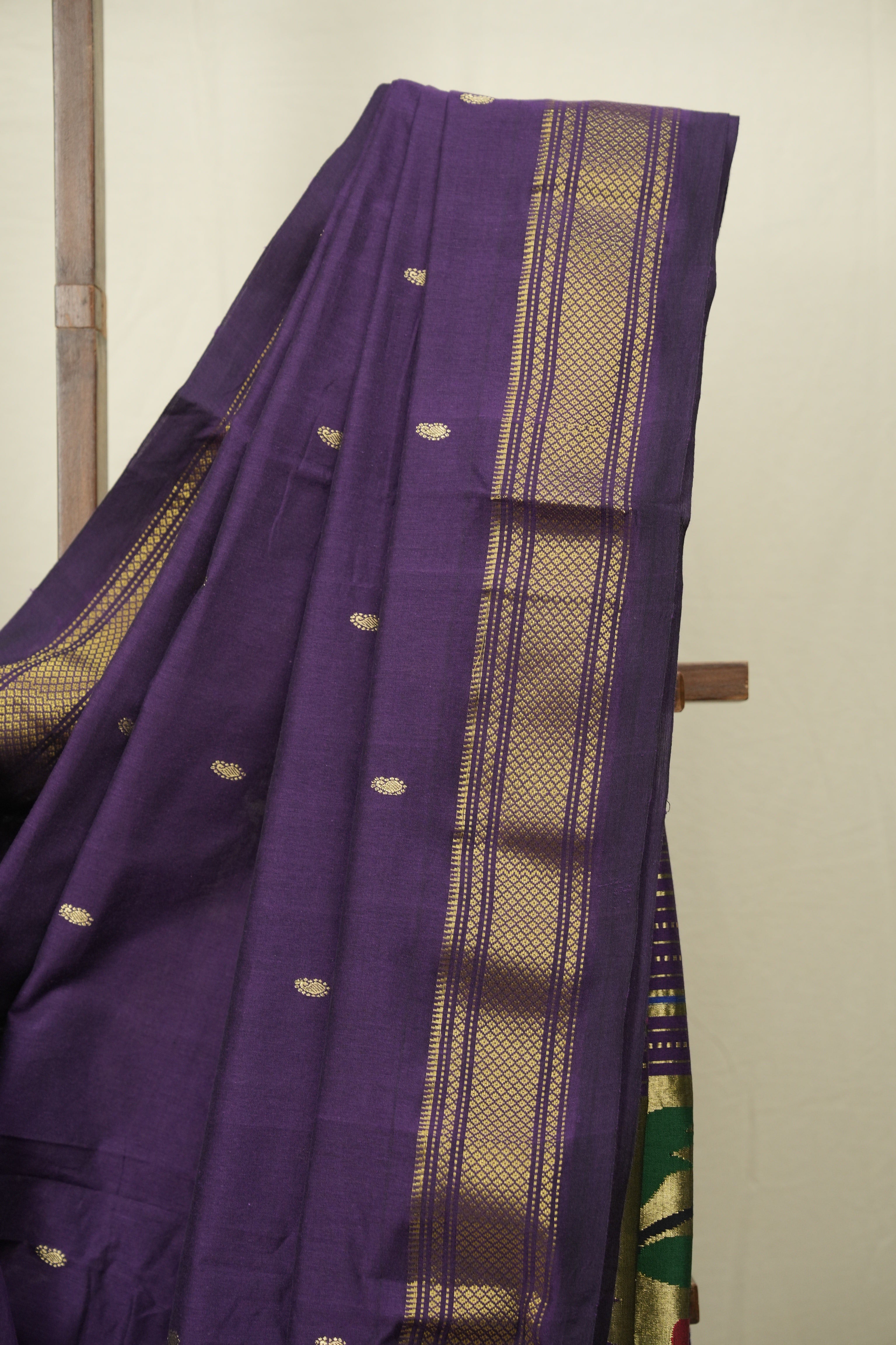 Purple Cotton Paithani Saree - SRPCPS783