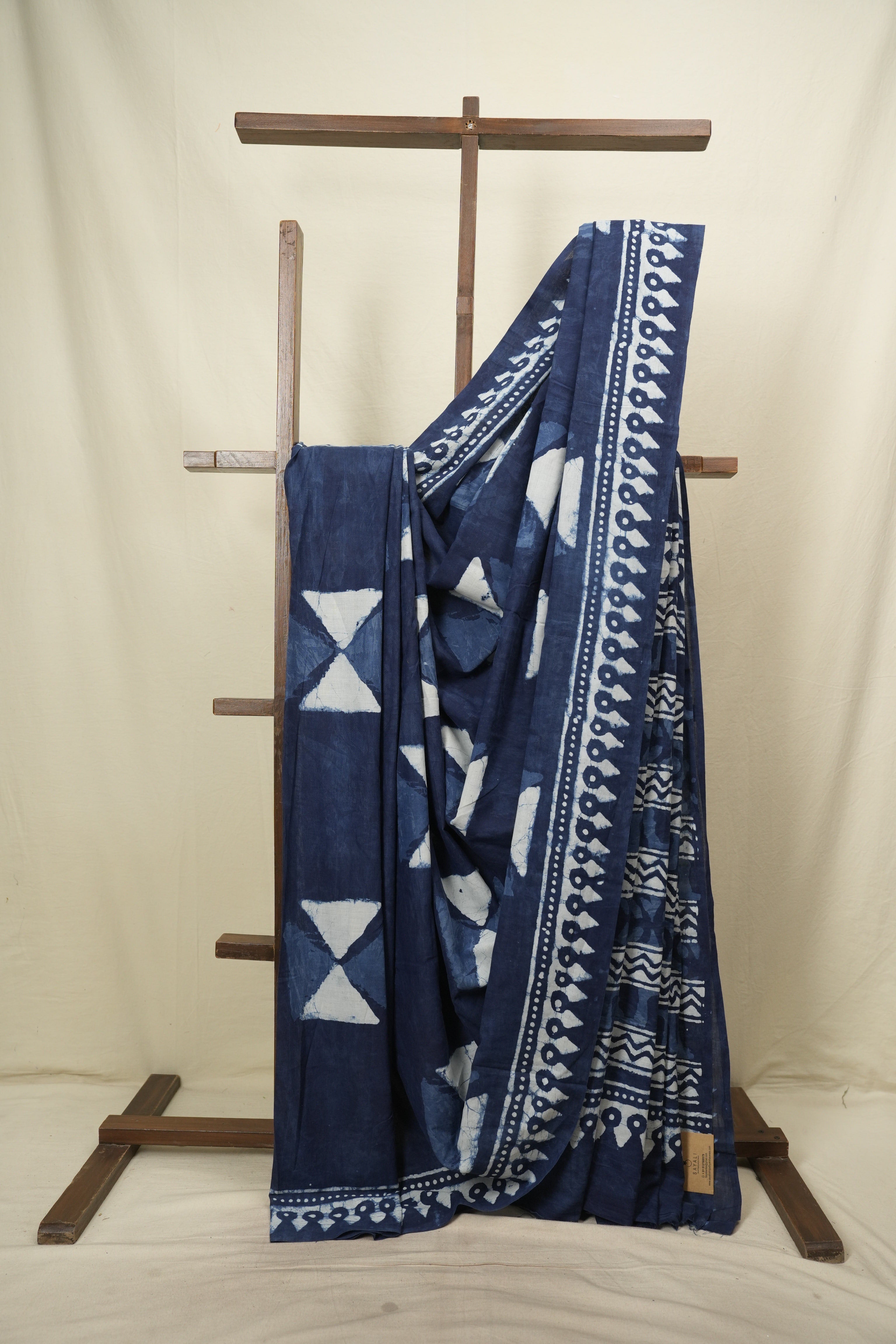 Indigo HBP Cotton Saree - SRICS3792