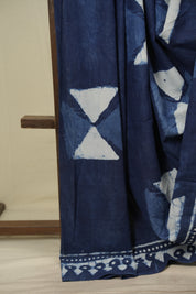 Indigo HBP Cotton Saree - SRICS3792