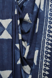 Indigo HBP Cotton Saree - SRICS3792