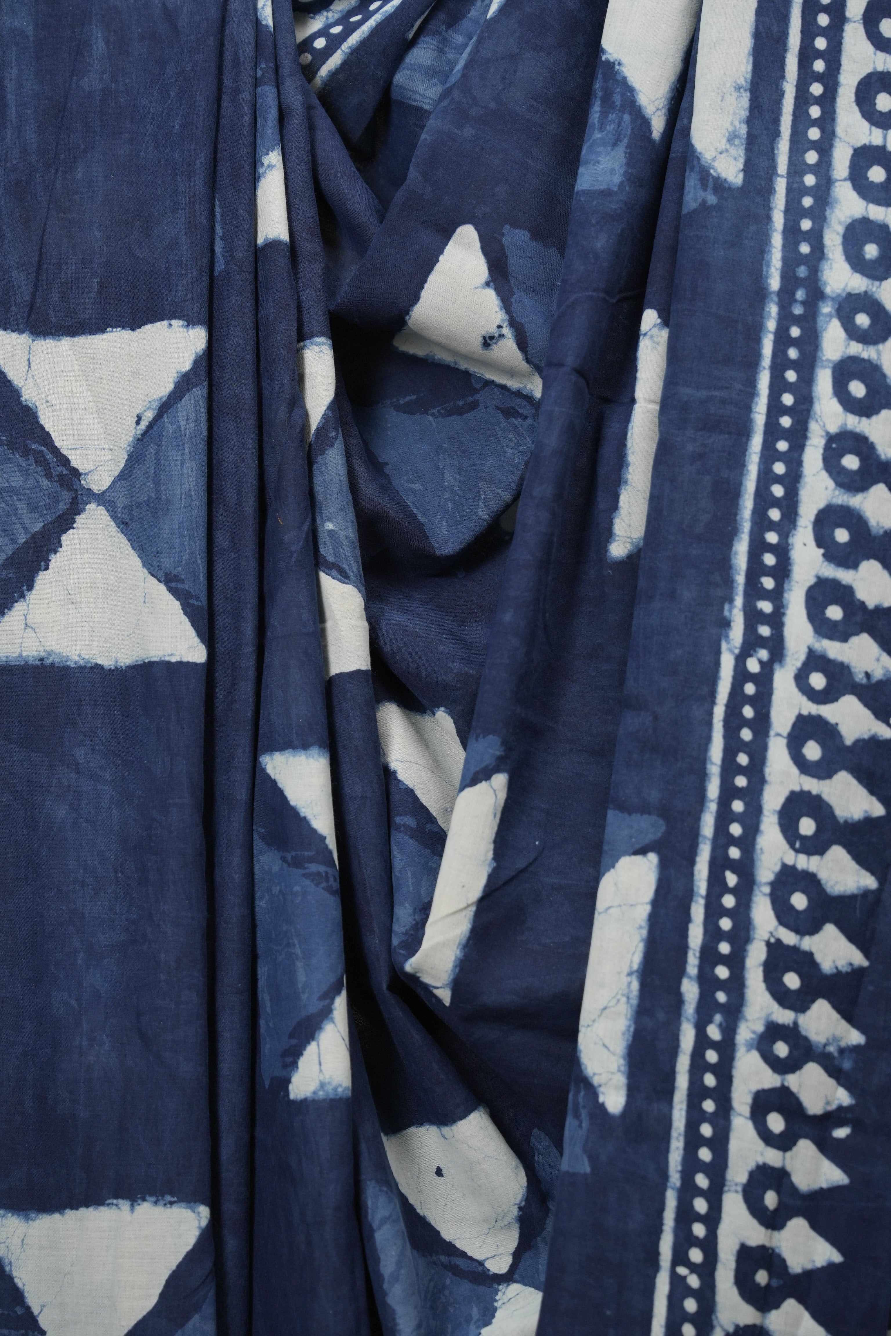 Indigo HBP Cotton Saree - SRICS3792