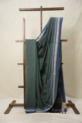 Teal Cotton Ilkal Saree  - SRTCIS665