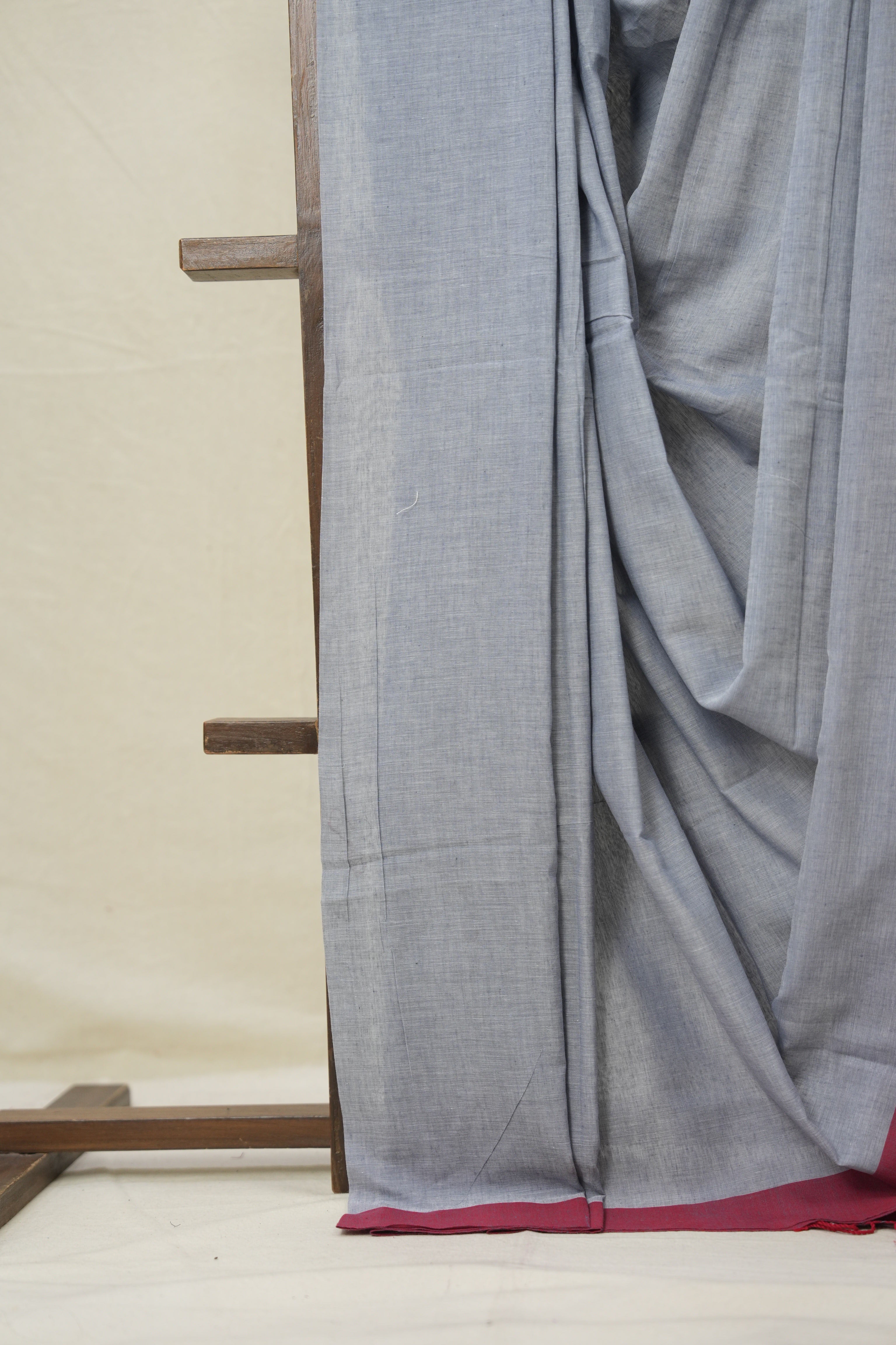 Grey Bengal Cotton Saree - SRGBCS162