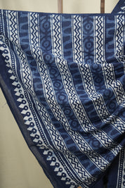 Indigo HBP Cotton Saree - SRICS3792