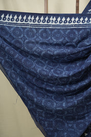 Indigo HBP Cotton Saree - SRICS3792