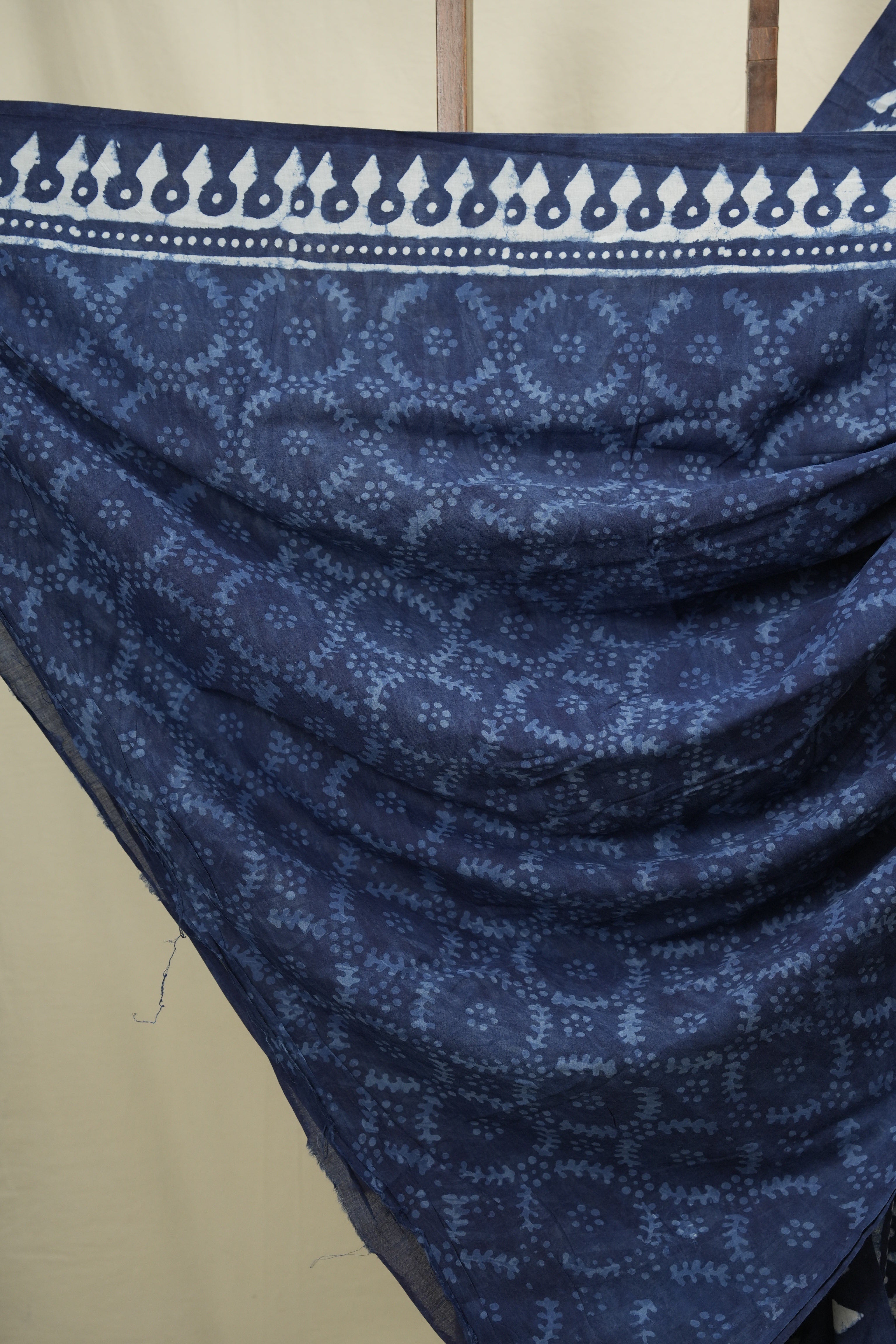 Indigo HBP Cotton Saree - SRICS3792