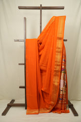 Orange Cotton Paithani Saree - SROCPS785
