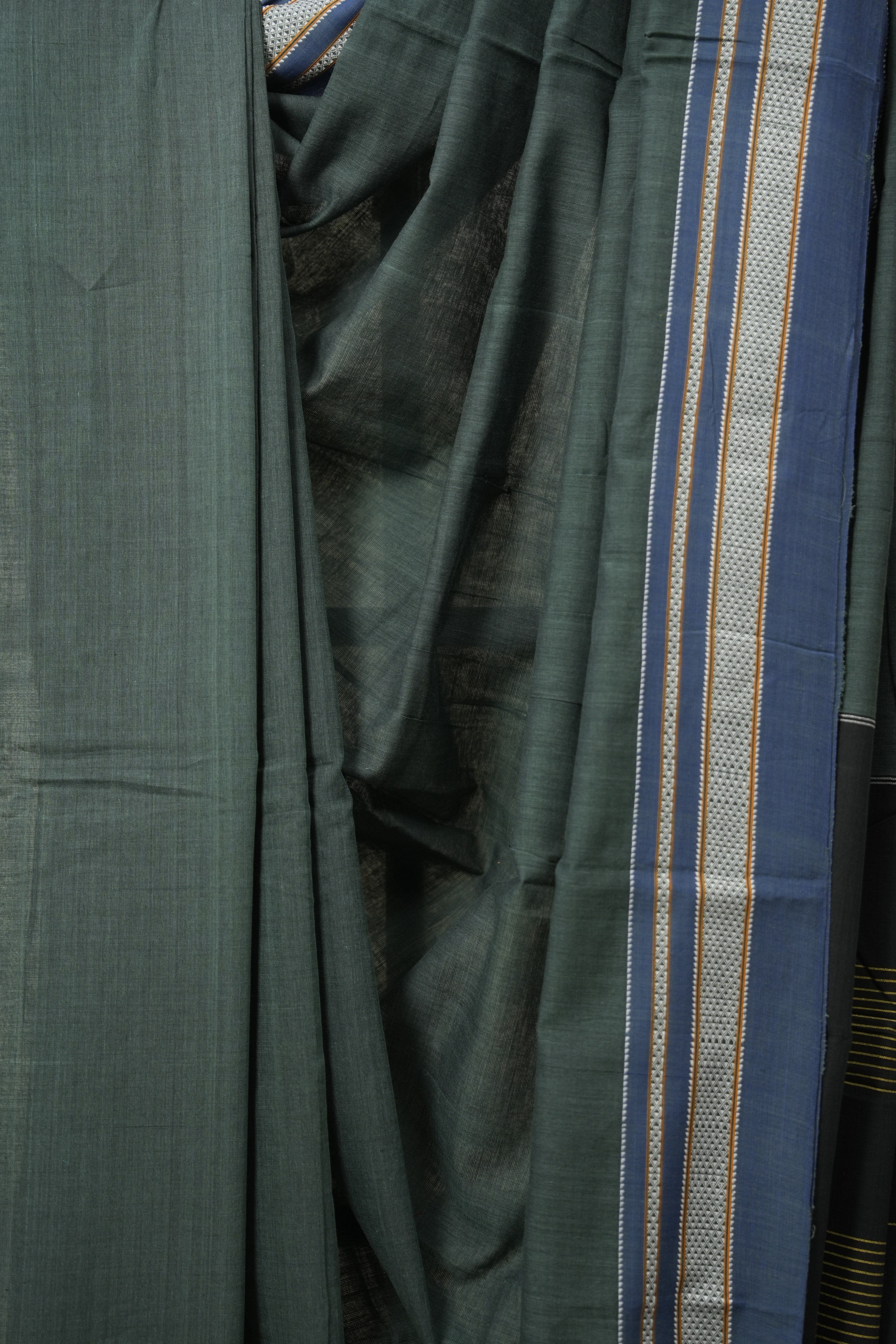 Teal Cotton Ilkal Saree  - SRTCIS665