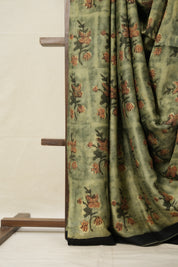 Brown Green HBP Modal Silk Saree - SRBGMSS447