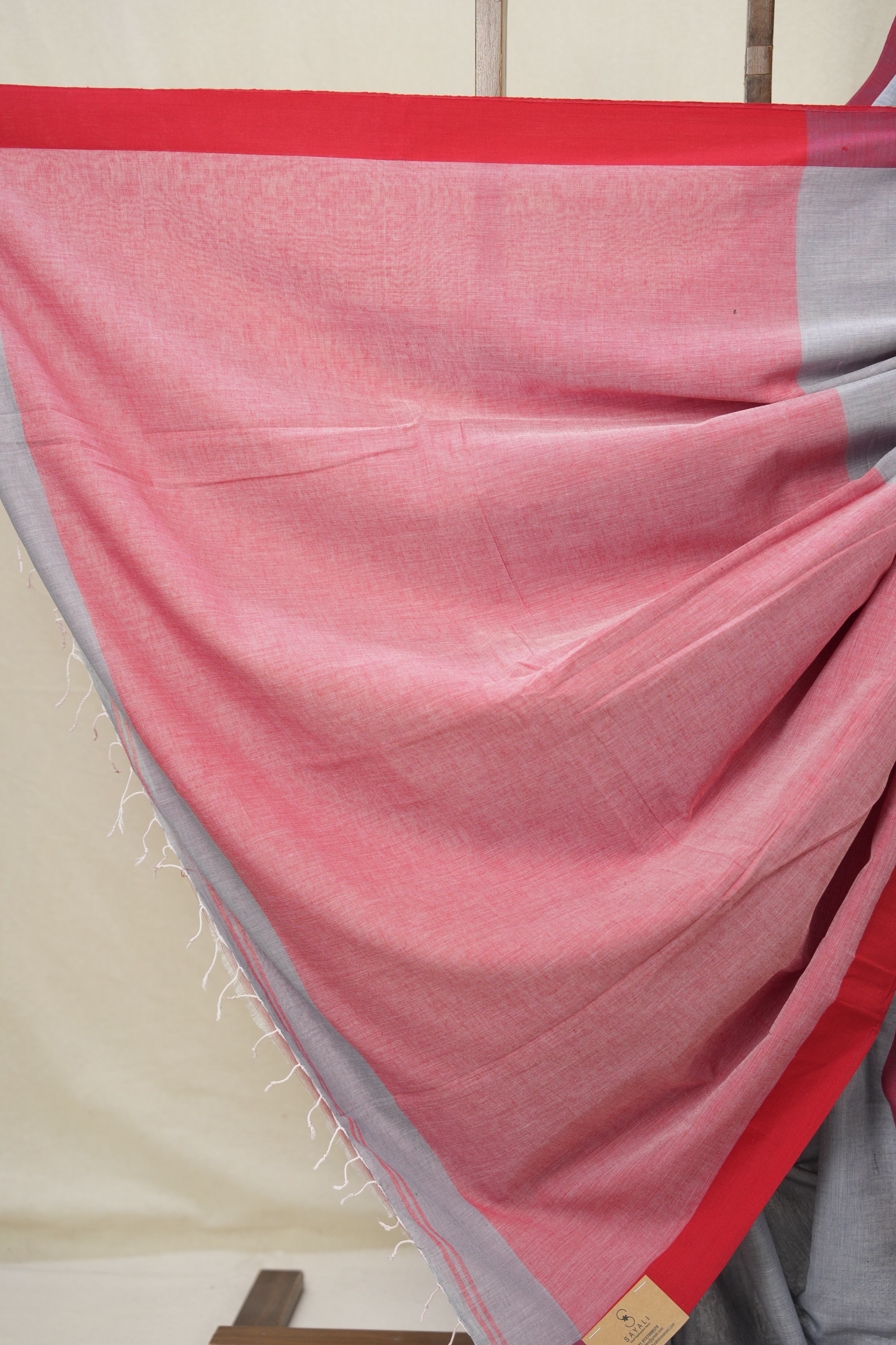 Grey Bengal Cotton Saree - SRGBCS162