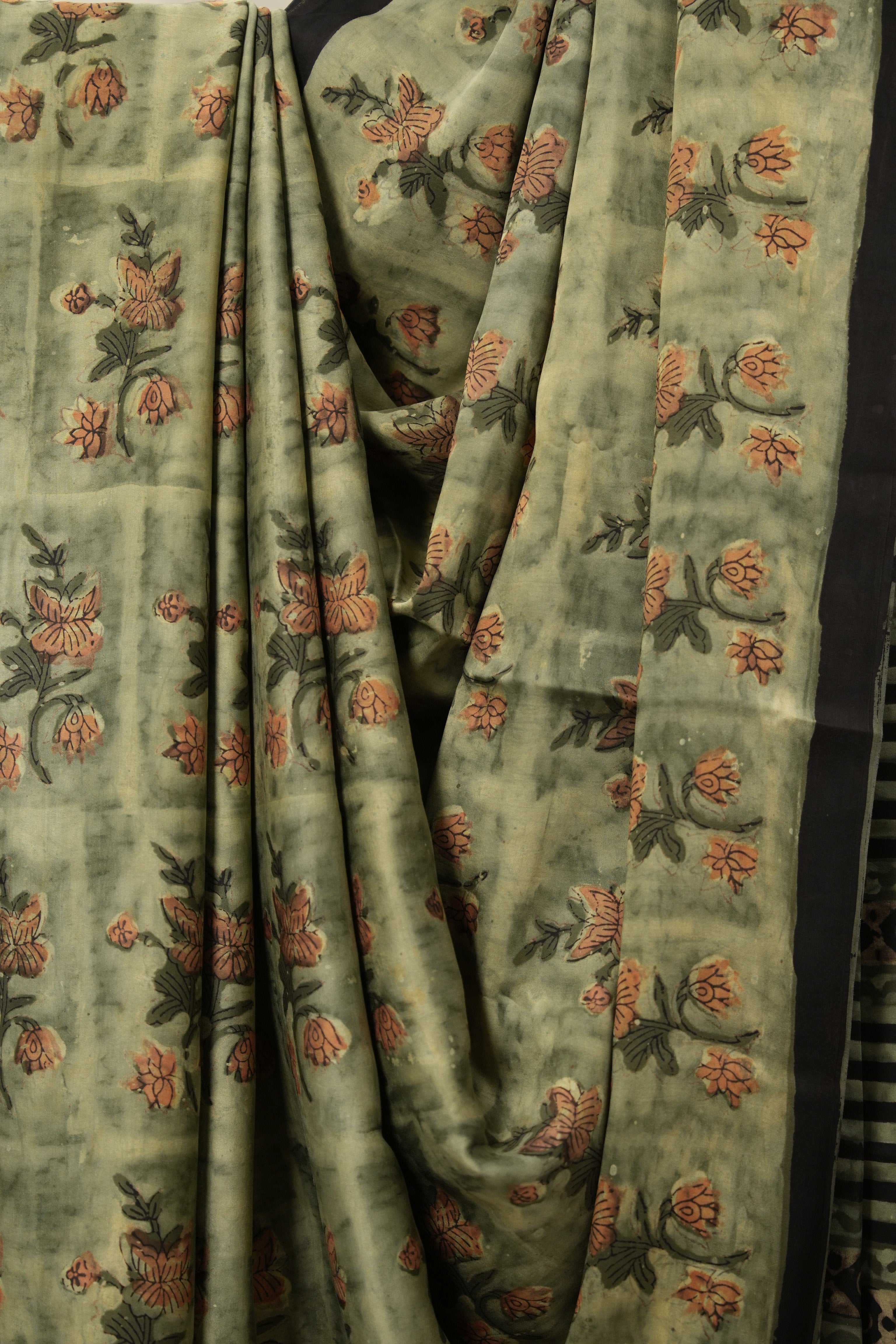 Brown Green HBP Modal Silk Saree - SRBGMSS447