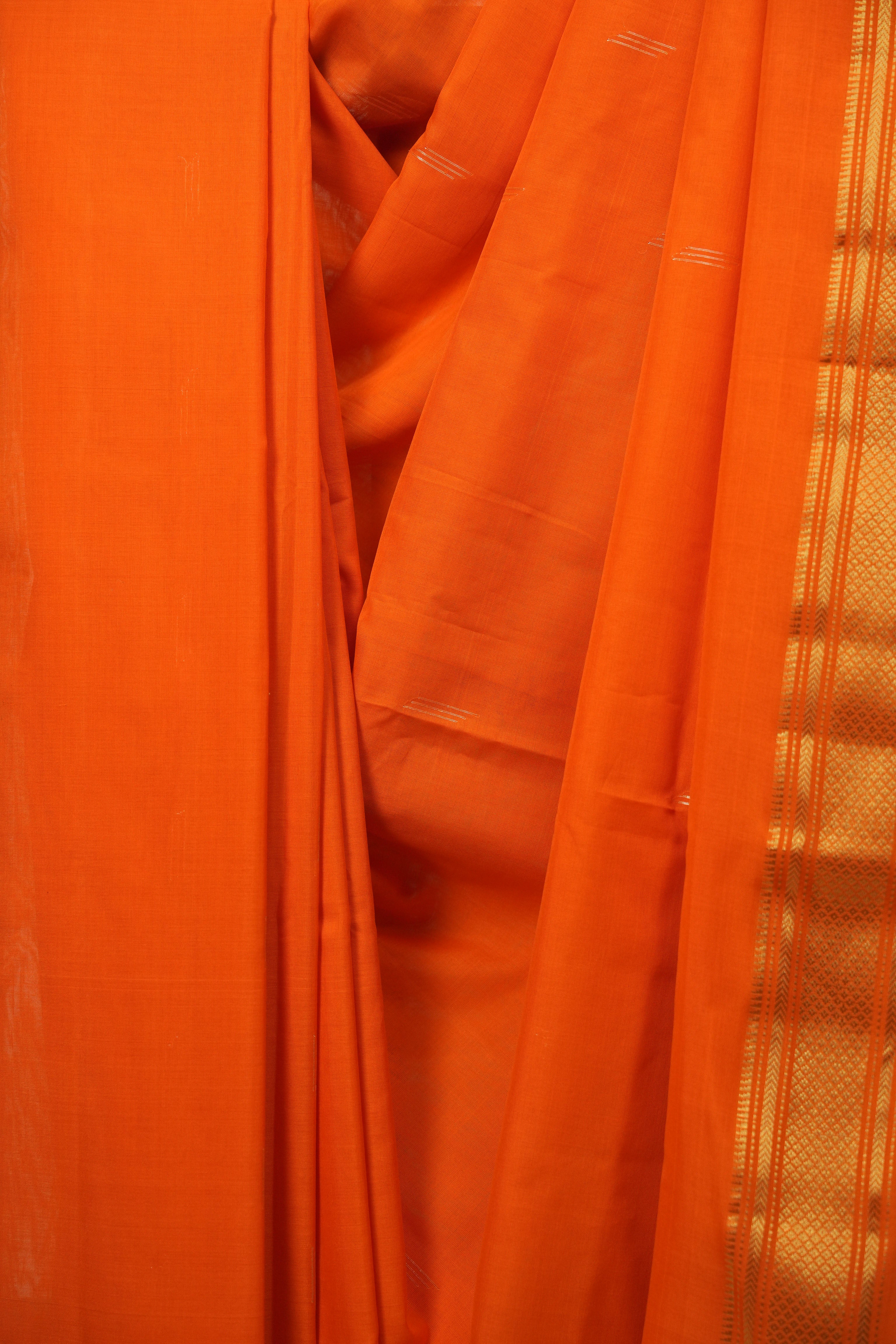 Orange Cotton Paithani Saree - SROCPS785