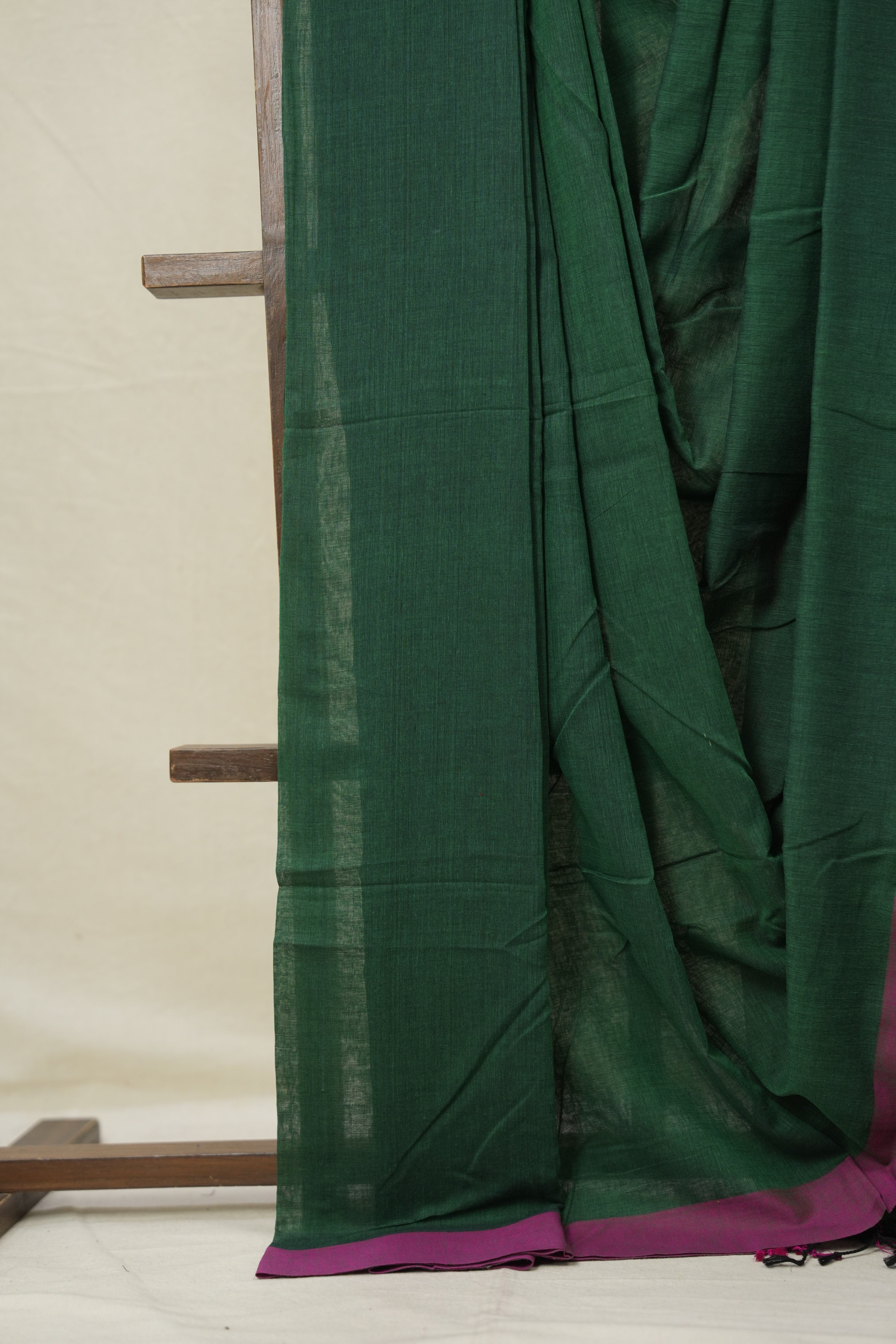 Green Bengal Cotton Saree - SRGBCS147