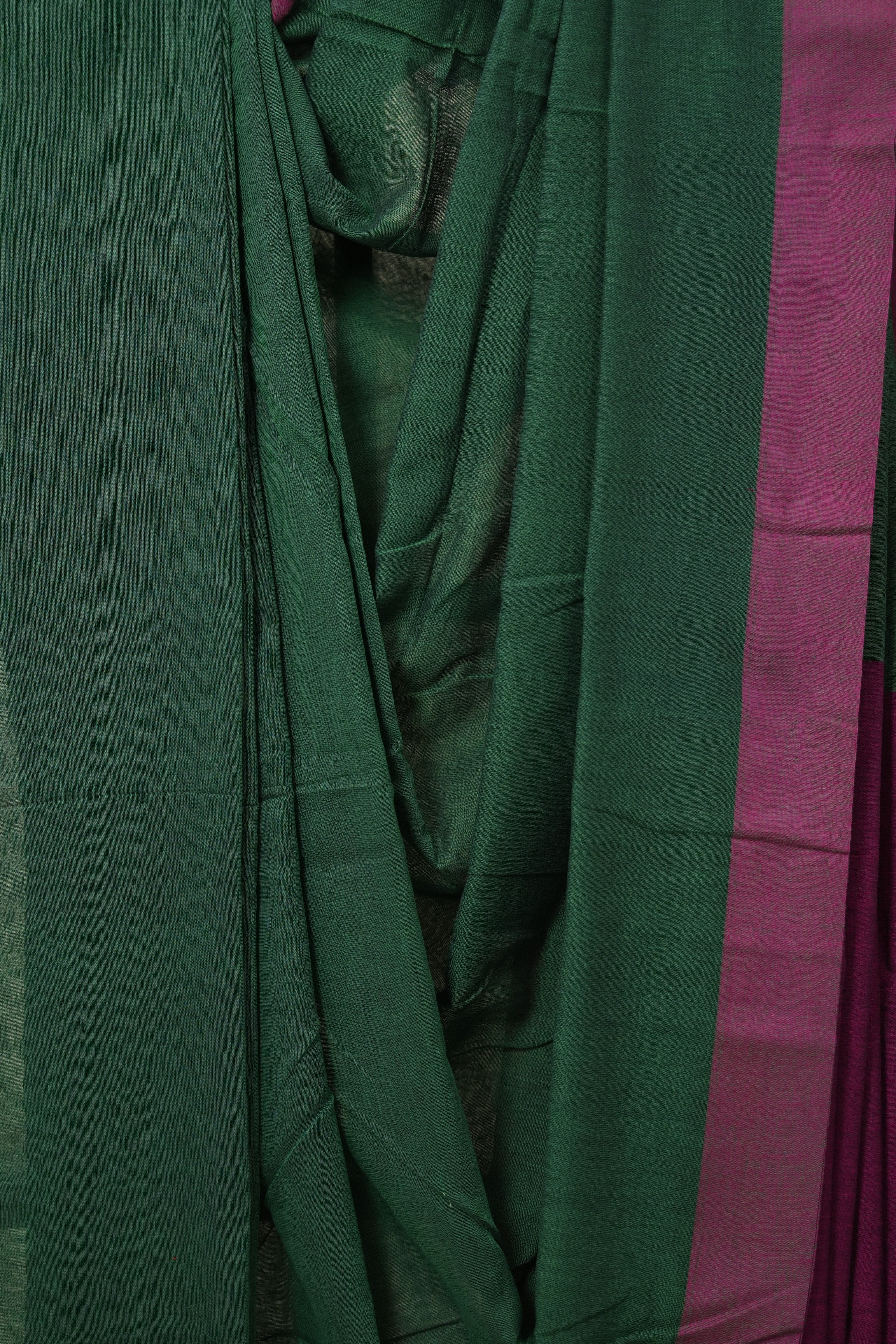 Green Bengal Cotton Saree - SRGBCS147