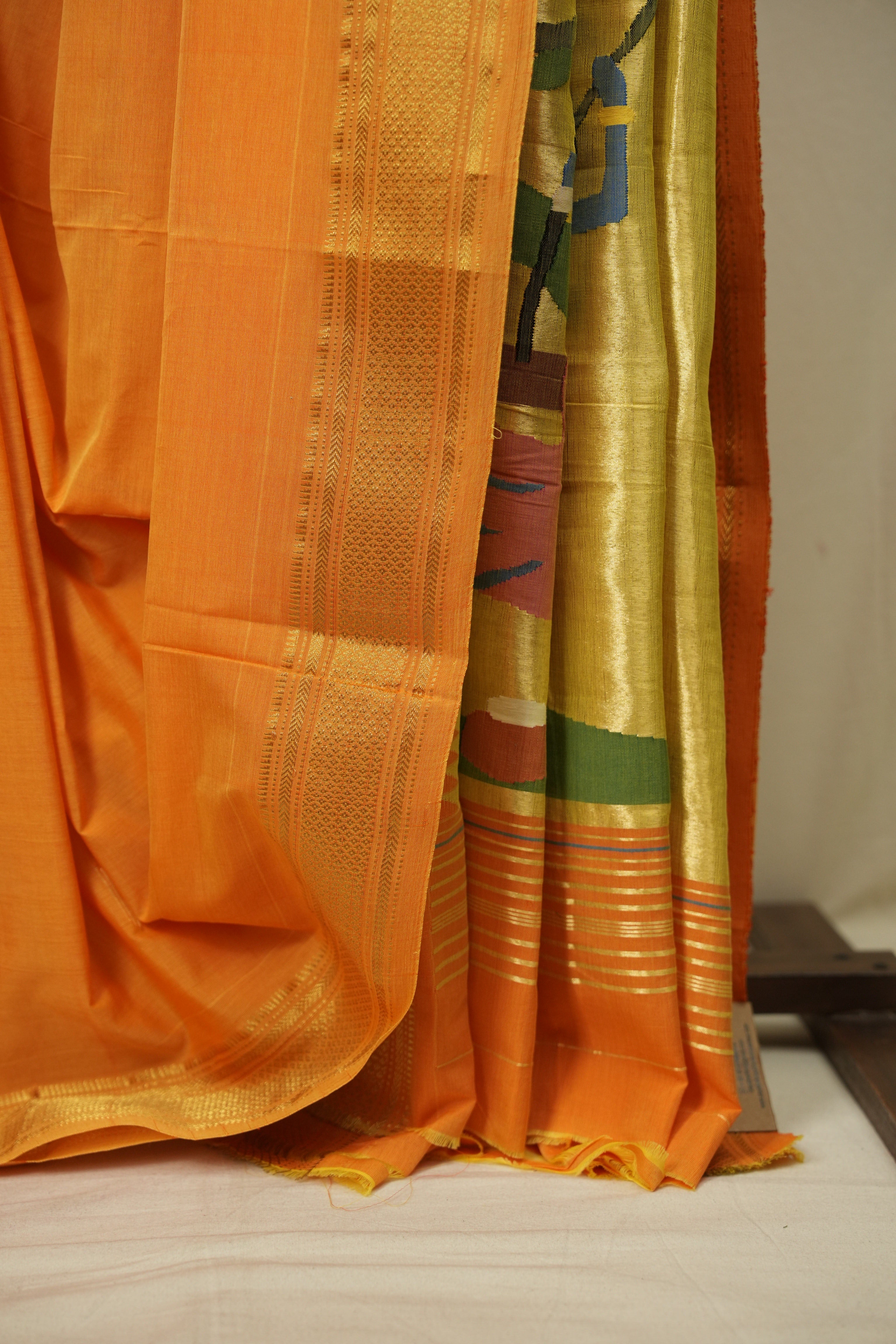 Yellow Cotton Paithani Saree - SRYCPS786