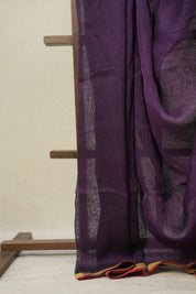 Deep Purple Linen Jamdani Saree - SRDPLJS484