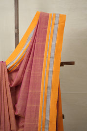 Peach Cotton Ilkal Saree  - SRPCIS704
