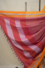 Peach Cotton Ilkal Saree  - SRPCIS704