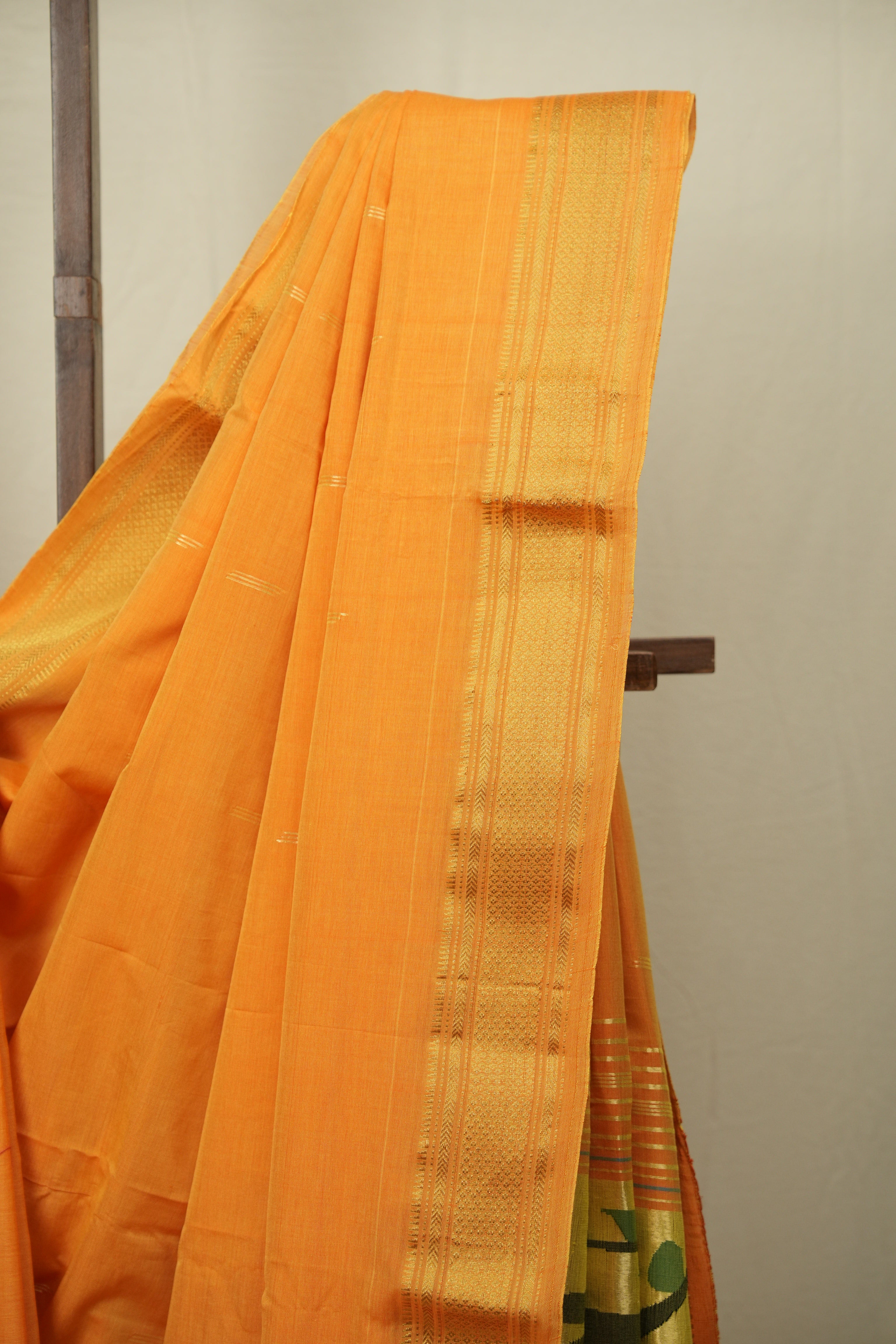 Yellow Cotton Paithani Saree - SRYCPS786