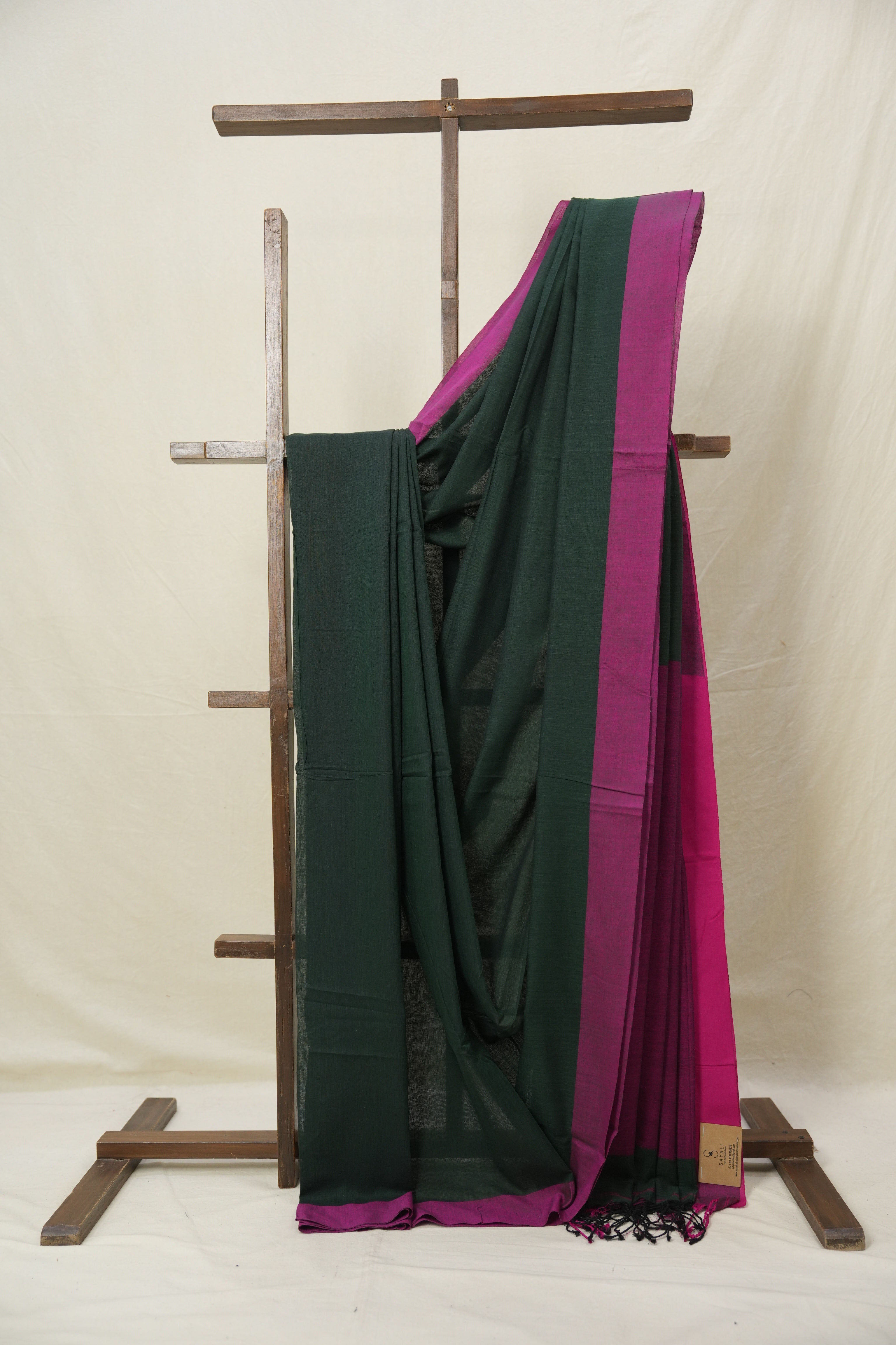 Green Bengal Cotton Saree - SRGBCS148