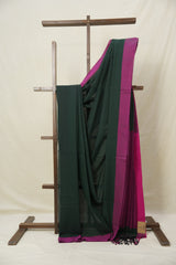 Green Bengal Cotton Saree - SRGBCS148