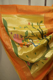 Yellow Cotton Paithani Saree - SRYCPS786