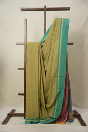 Moss Green  Cotton Ilkal Saree  - SRMGCIS703