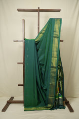 Peacock Green Cotton Paithani Saree - SRPGCPS790
