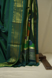 Peacock Green Cotton Paithani Saree - SRPGCPS790