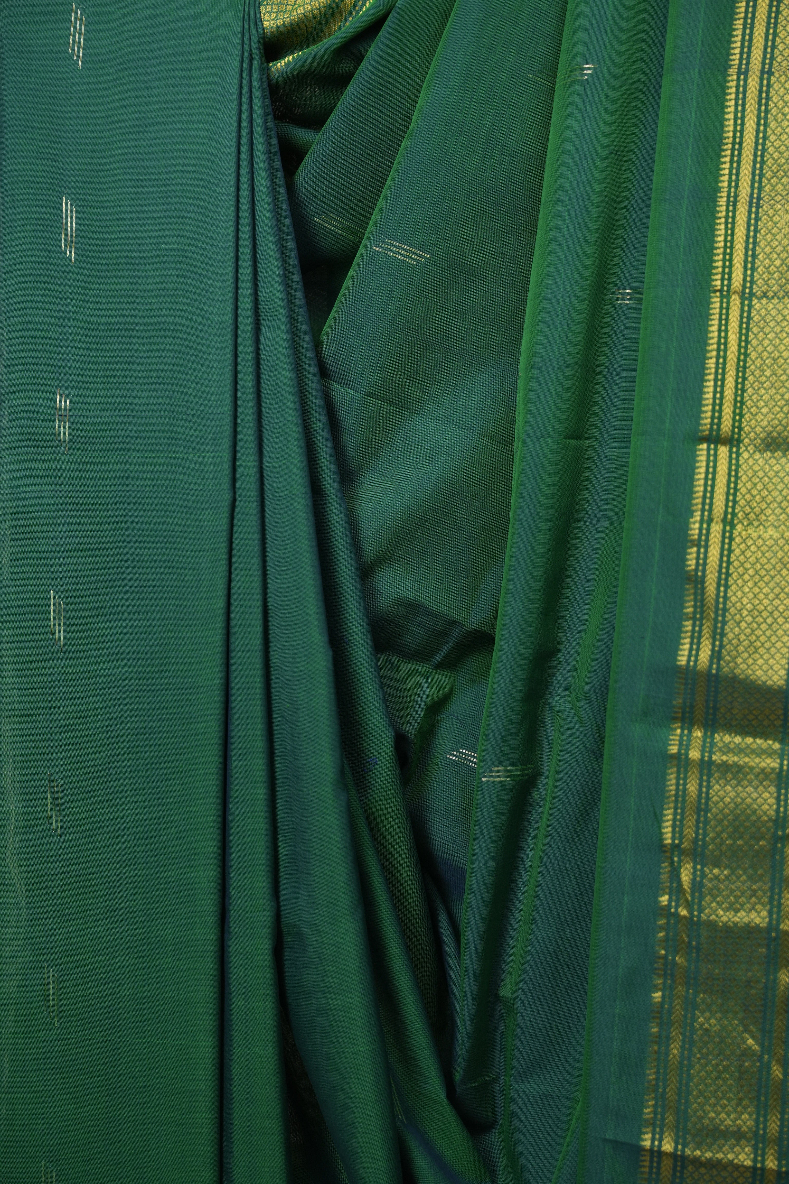 Peacock Green Cotton Paithani Saree - SRPGCPS790
