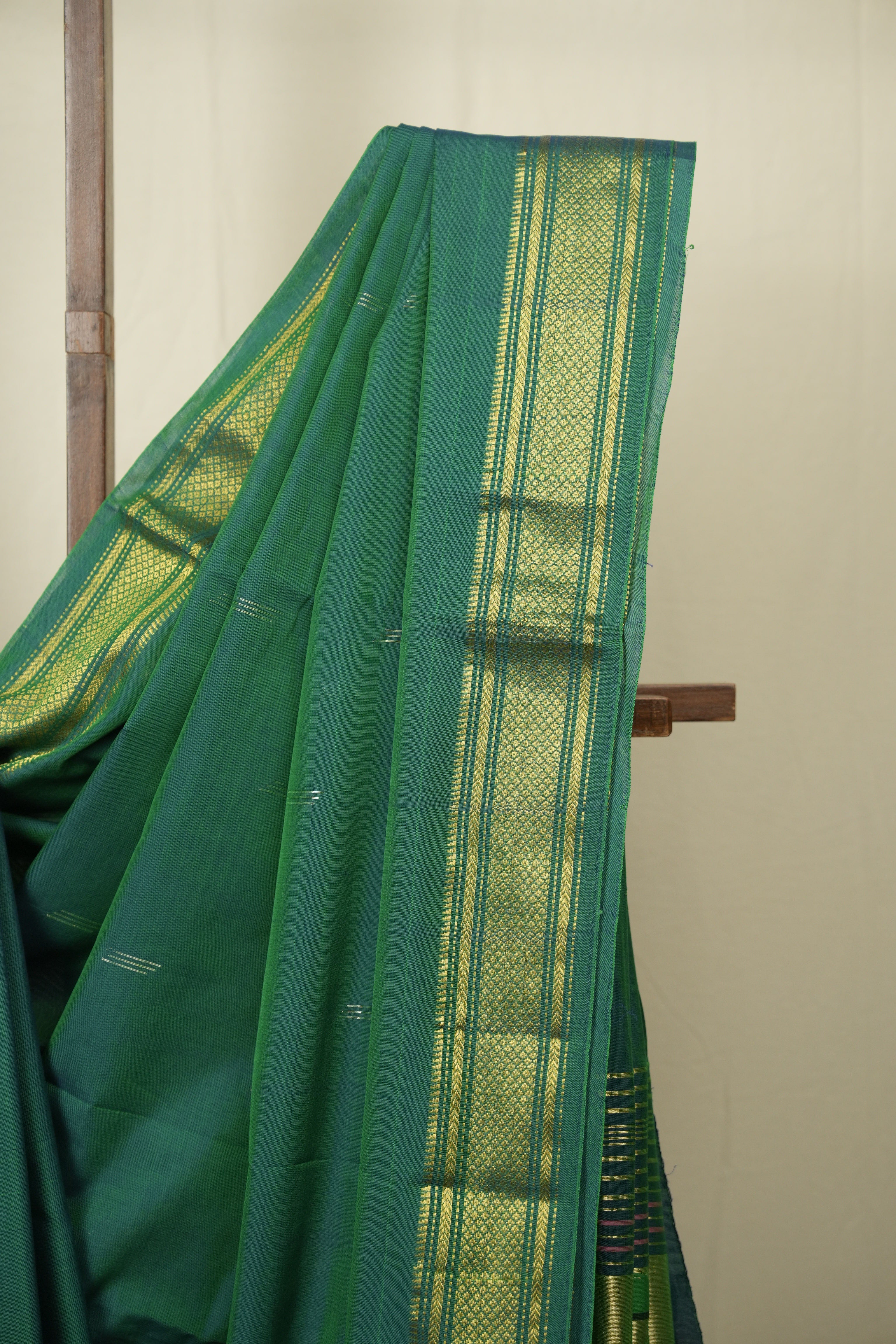 Peacock Green Cotton Paithani Saree - SRPGCPS790