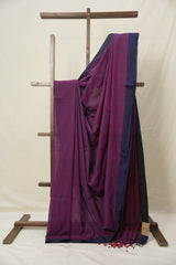 Purple Bengal Cotton Saree - SRMBCS145