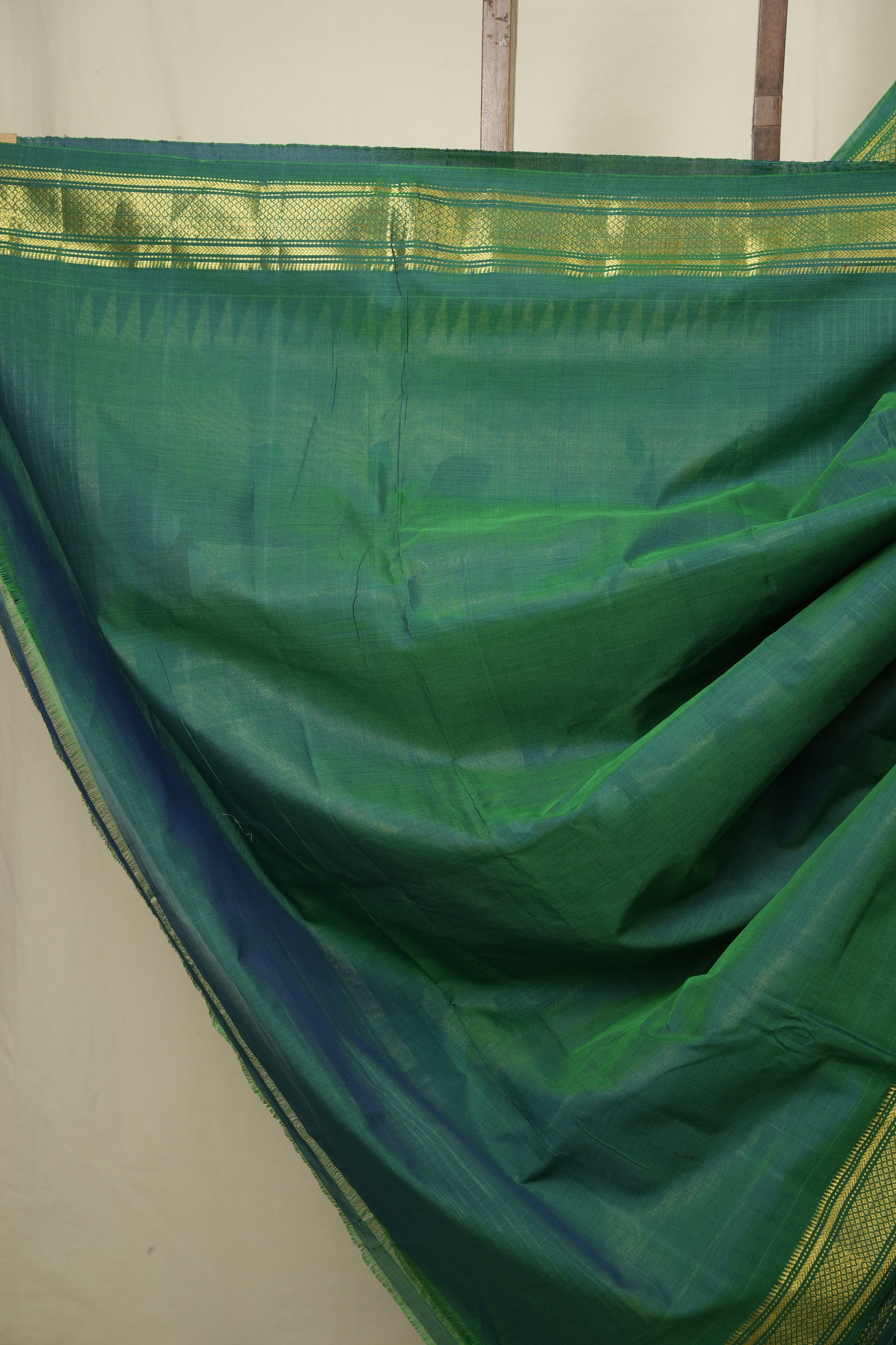 Peacock Green Cotton Paithani Saree - SRPGCPS790