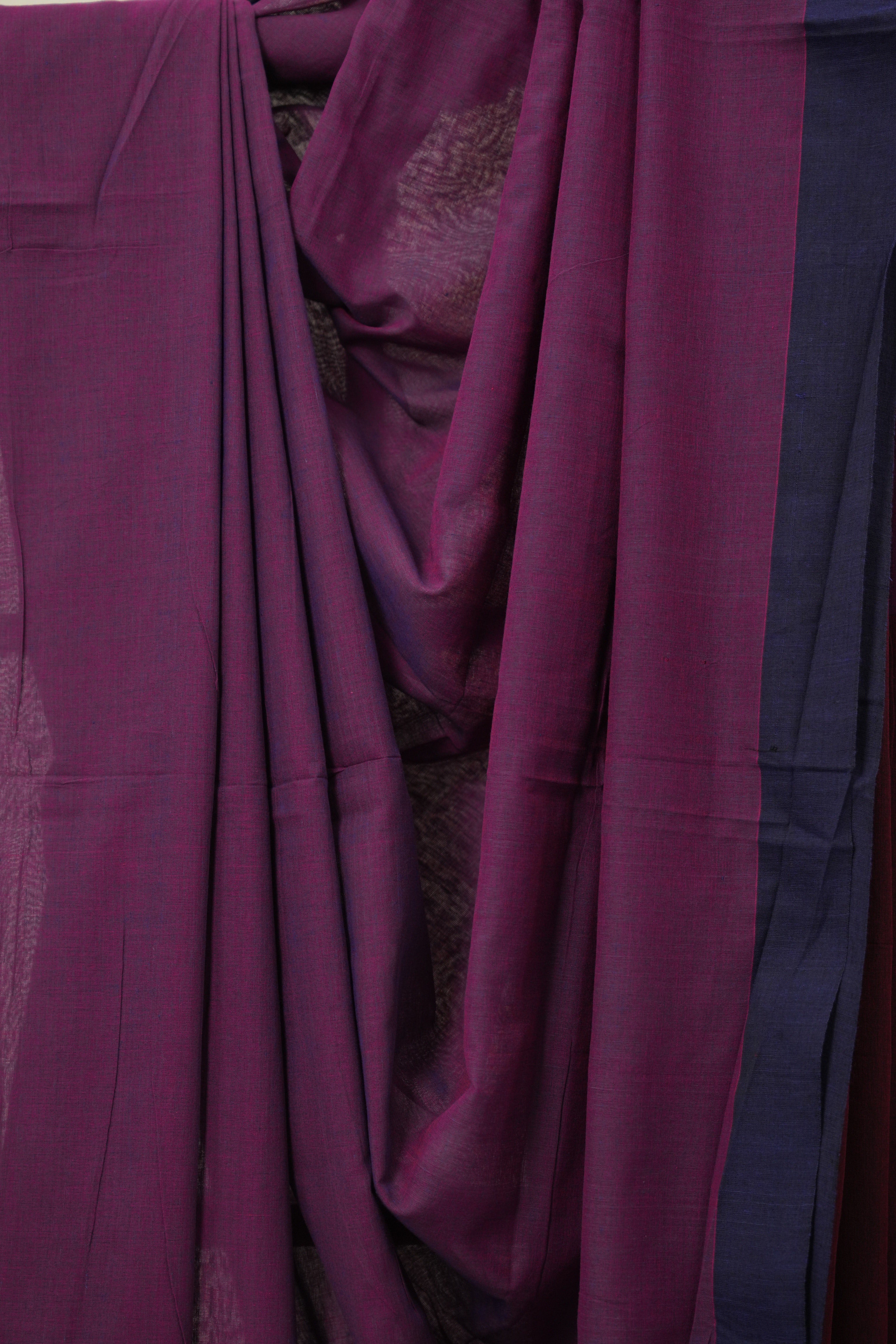 Purple Bengal Cotton Saree - SRMBCS145