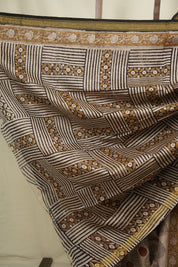 Cream HBP Cotton Silk Saree With Maheshwari Border - SRCCSS1831