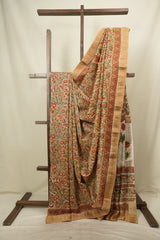 Brown HBP Cotton Silk Saree With Maheshwari Border - SRBCSS1826