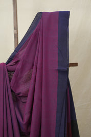 Purple Bengal Cotton Saree - SRMBCS145