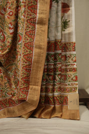 Brown HBP Cotton Silk Saree With Maheshwari Border - SRBCSS1826