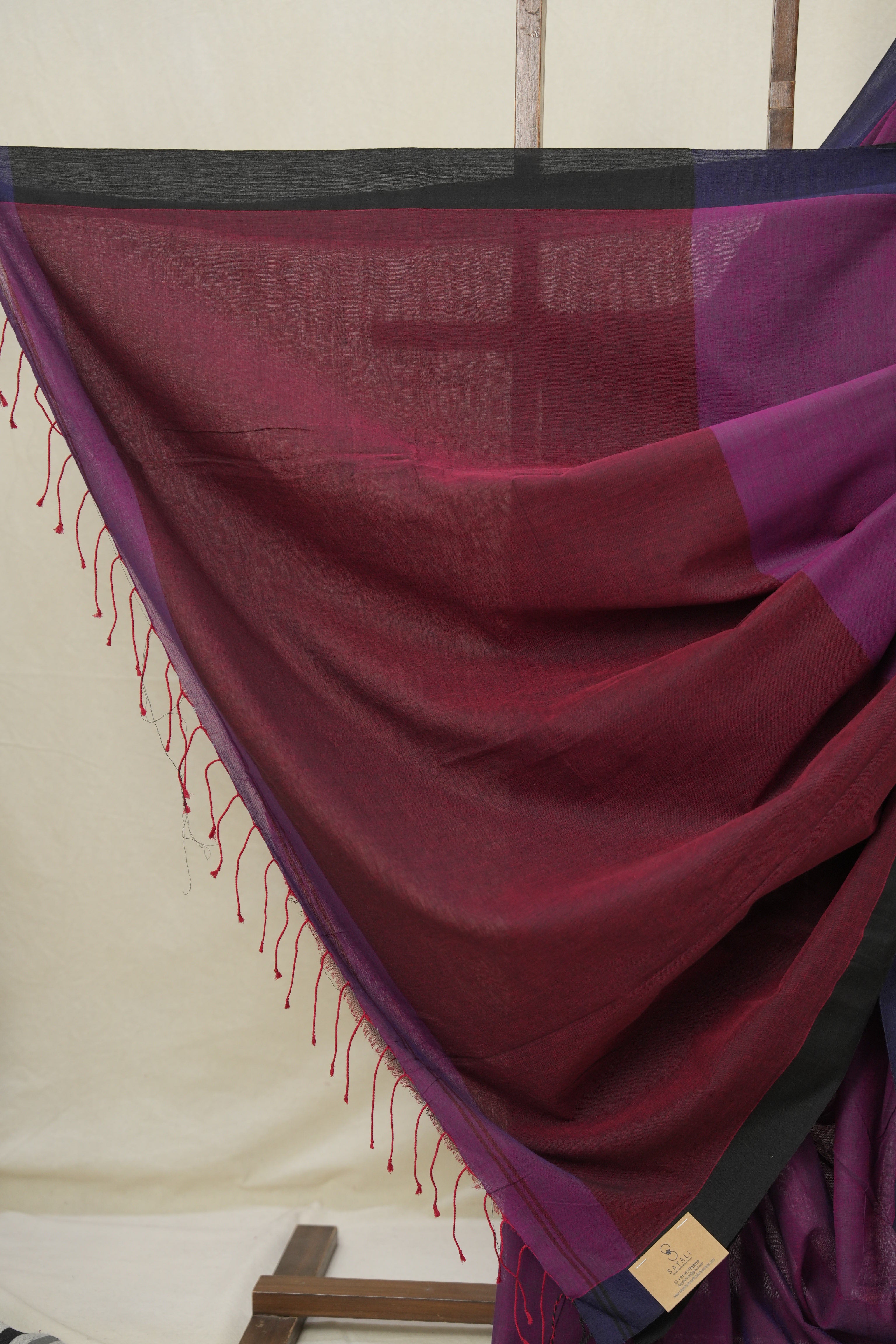 Purple Bengal Cotton Saree - SRMBCS145