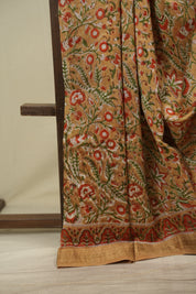 Brown HBP Cotton Silk Saree With Maheshwari Border - SRBCSS1826