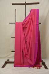 Magenta Pink Bengal Cotton Saree - SRMPBCS140