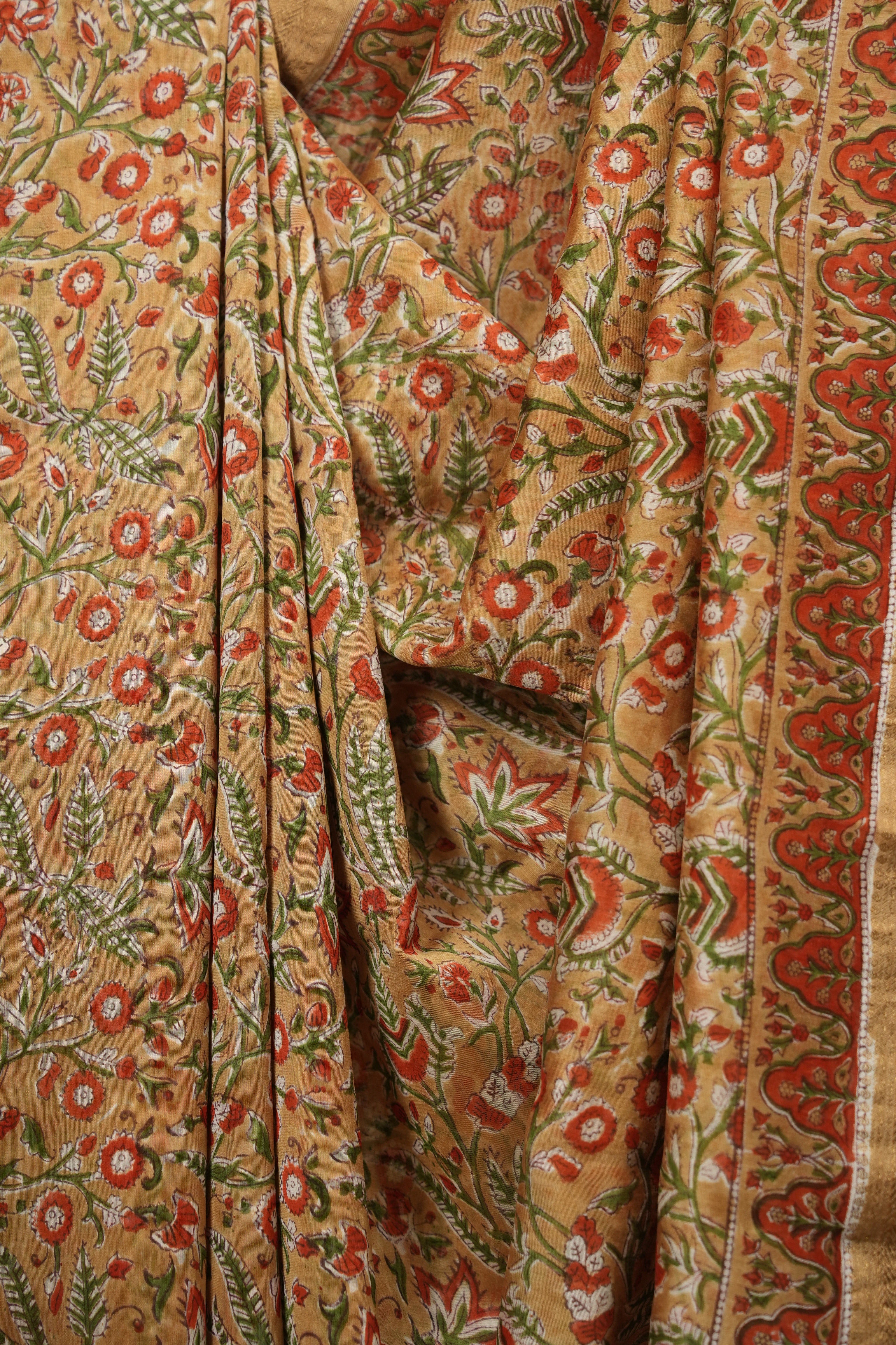 Brown HBP Cotton Silk Saree With Maheshwari Border - SRBCSS1826