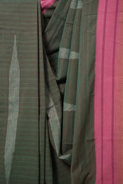 Dark Green Cotton Ilkal Saree  - SRDGCIS652