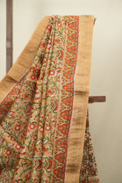Brown HBP Cotton Silk Saree With Maheshwari Border - SRBCSS1826